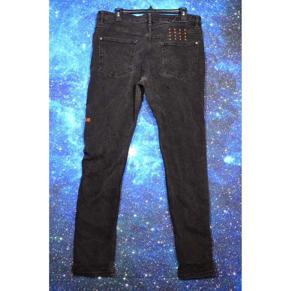 Ksubi Chitch Jeans Men 38x32 Slim Fit Black Denim Blu Bottle Pants Measure 34x31 - Picture 1 of 11